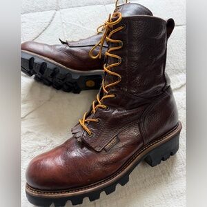 $249 Browning 8” Leather Goretex Thinsulate Vibram Logger Work Boots 10.5